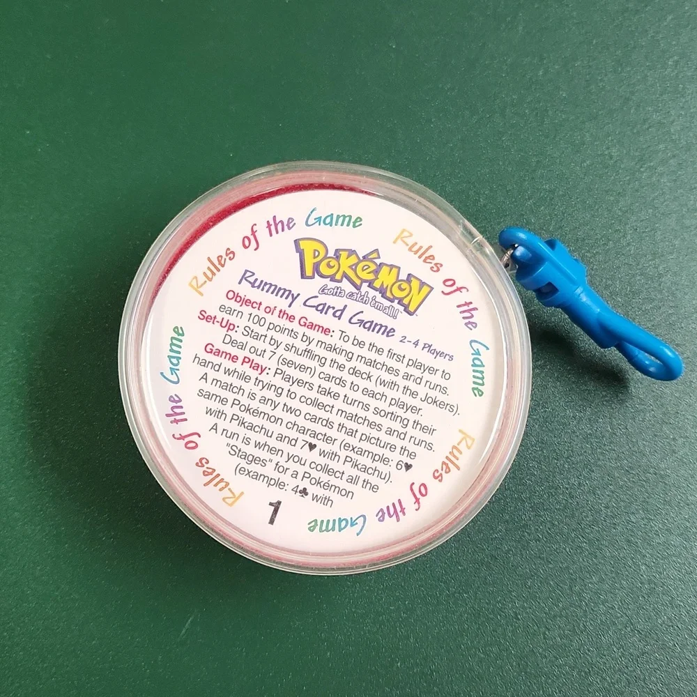 POKEMON Rummy Card Game Nintendo 1999 With Clip On Case COMPLETE (Vintage)